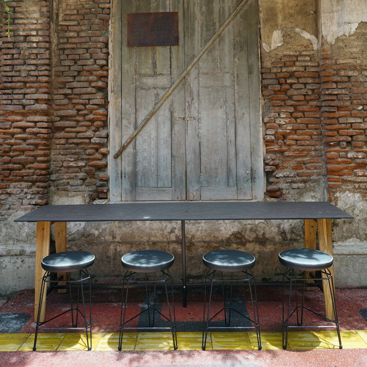 Match Round Bar Stool by Mamagreen, showing match round bar stools in live shot.