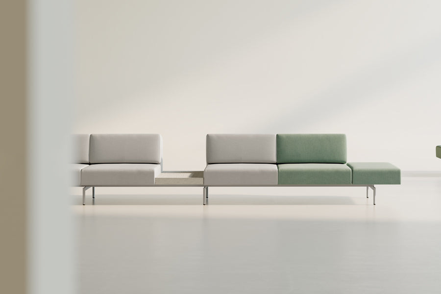 Matt Modern Modular System Pieces by B&T, showing matt modern modular system pieces in live shot.