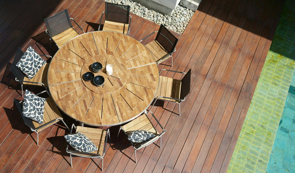 Meika Round Table with Rotating Tray by Mamagreen, showing meika round table with rotating tray in live shot.