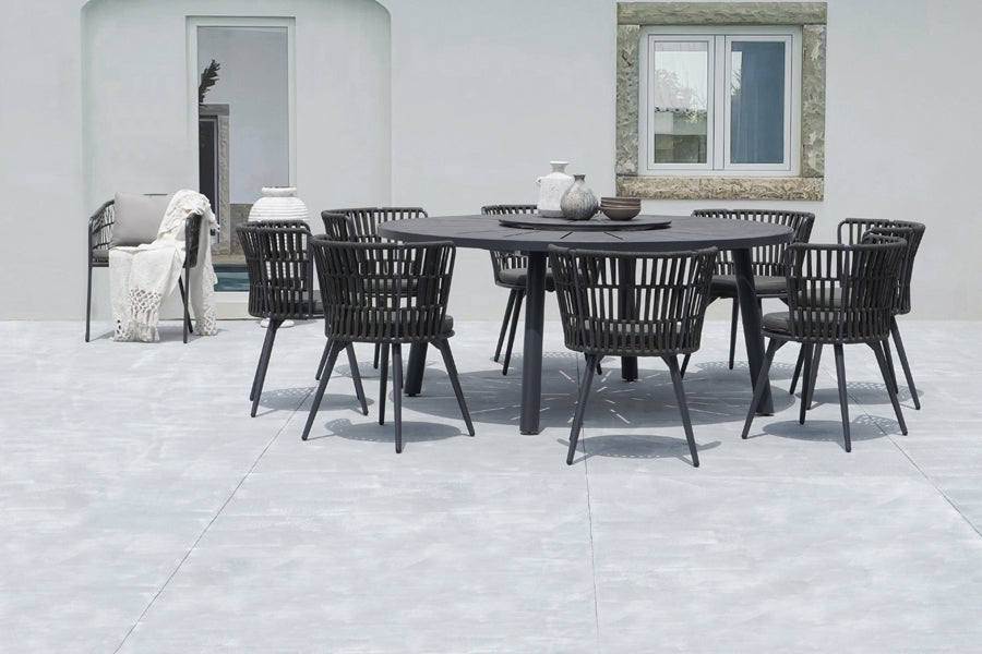 Meika Round Table with Rotating Tray by Mamagreen, showing meika round table with rotating tray in live shot.