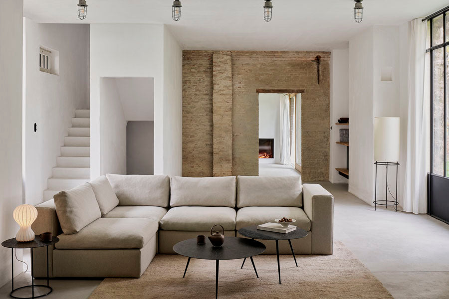 Mellow Sofa by Ethnicraft, showing mellow sofa in live shot.