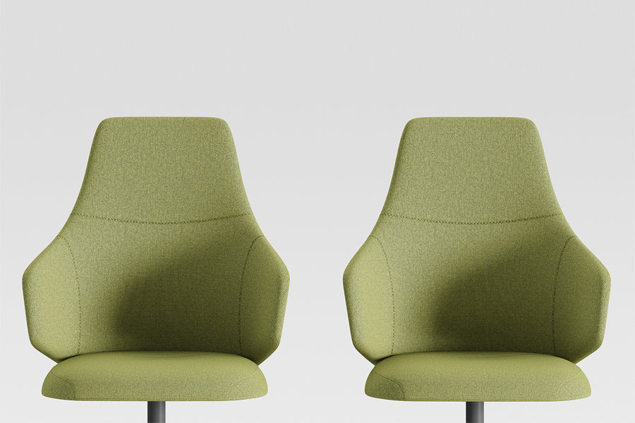 Mentor Premium Swivel Chair by B&T, showing closeup view of mentor premium swivel chairs in live shot.