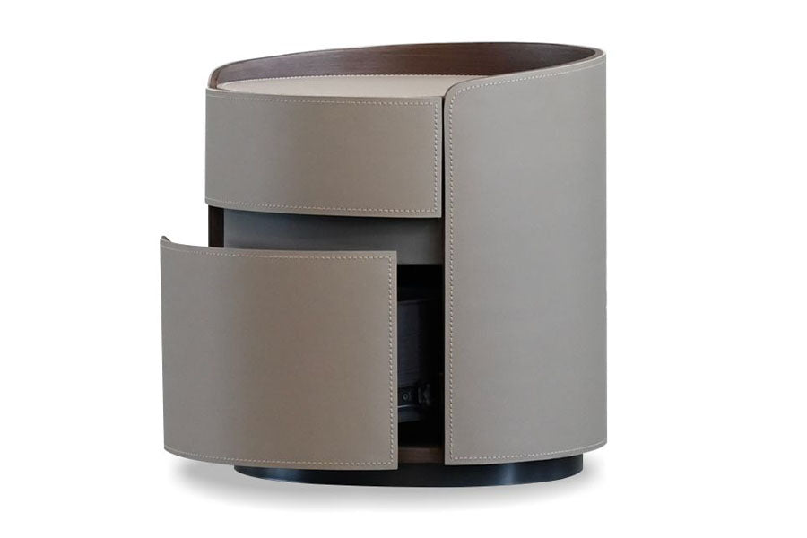 Merc Round Side Table by Mobital, showing open view of merc round side table.