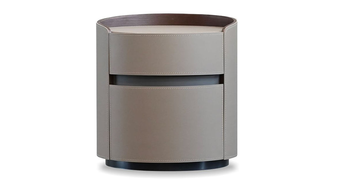 Merc Round Side Table by Mobital, showing front view of merc round side table.