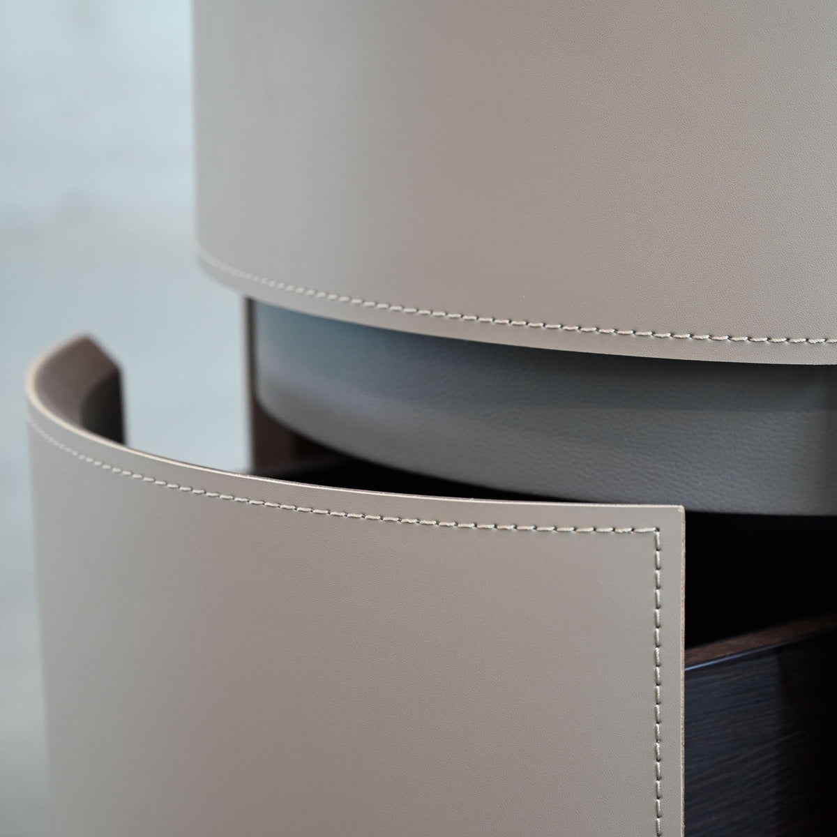 Merc Round Side Table by Mobital, showing closeup view of merc round side table.