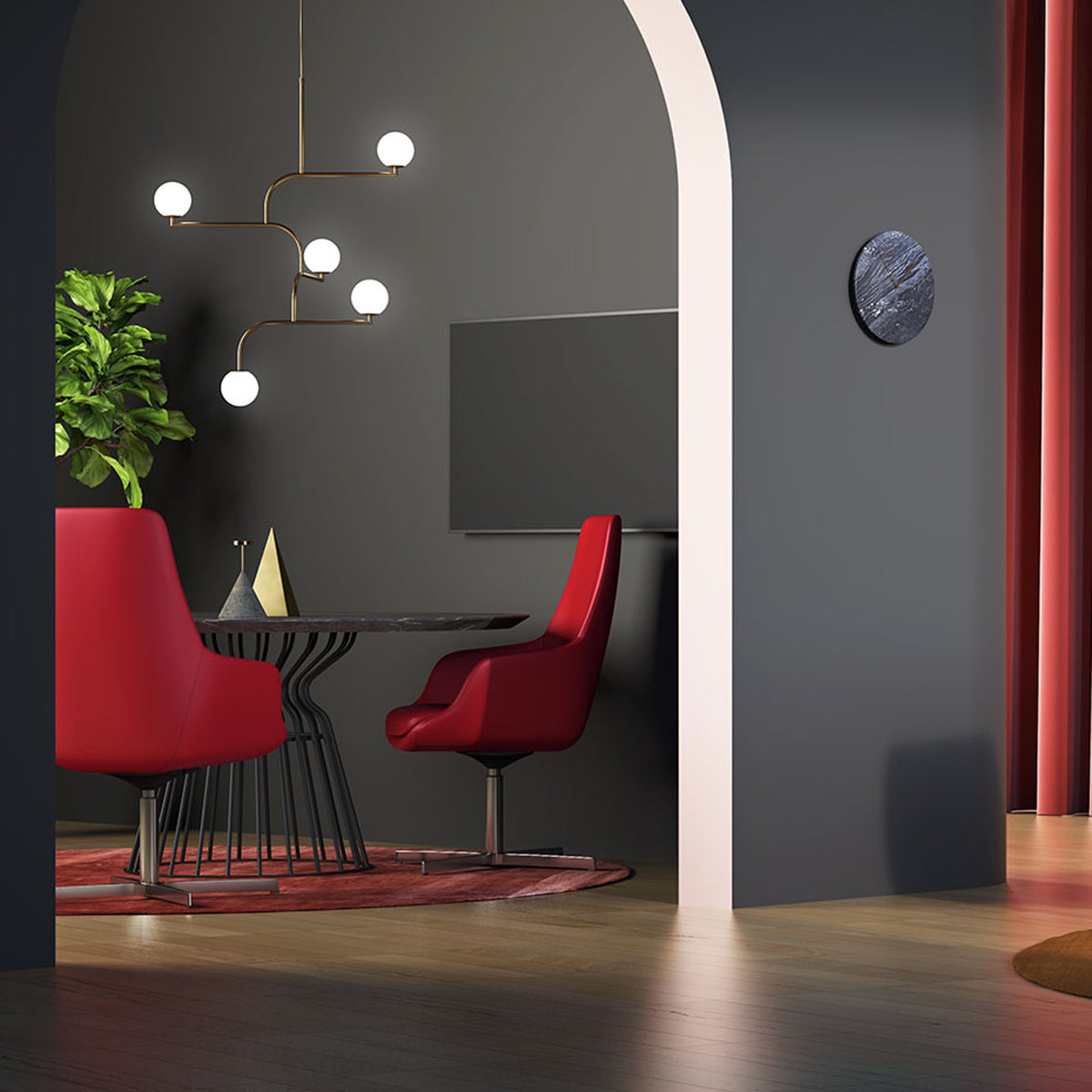 Metropolitan 4-Star Armchair by Kollektiff, showing metropolitan 4-star armchairs in live shot.