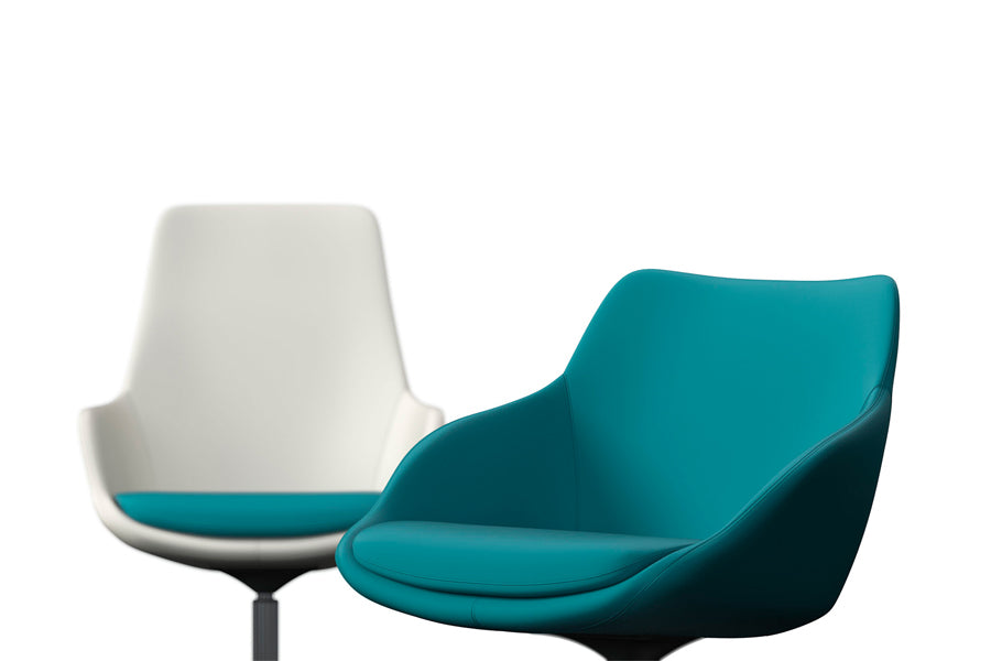 Metropolitan 4-Star Armchair by Kollektiff, showing closeup view of metropolitan 4-star armchairs in mid back & low back.