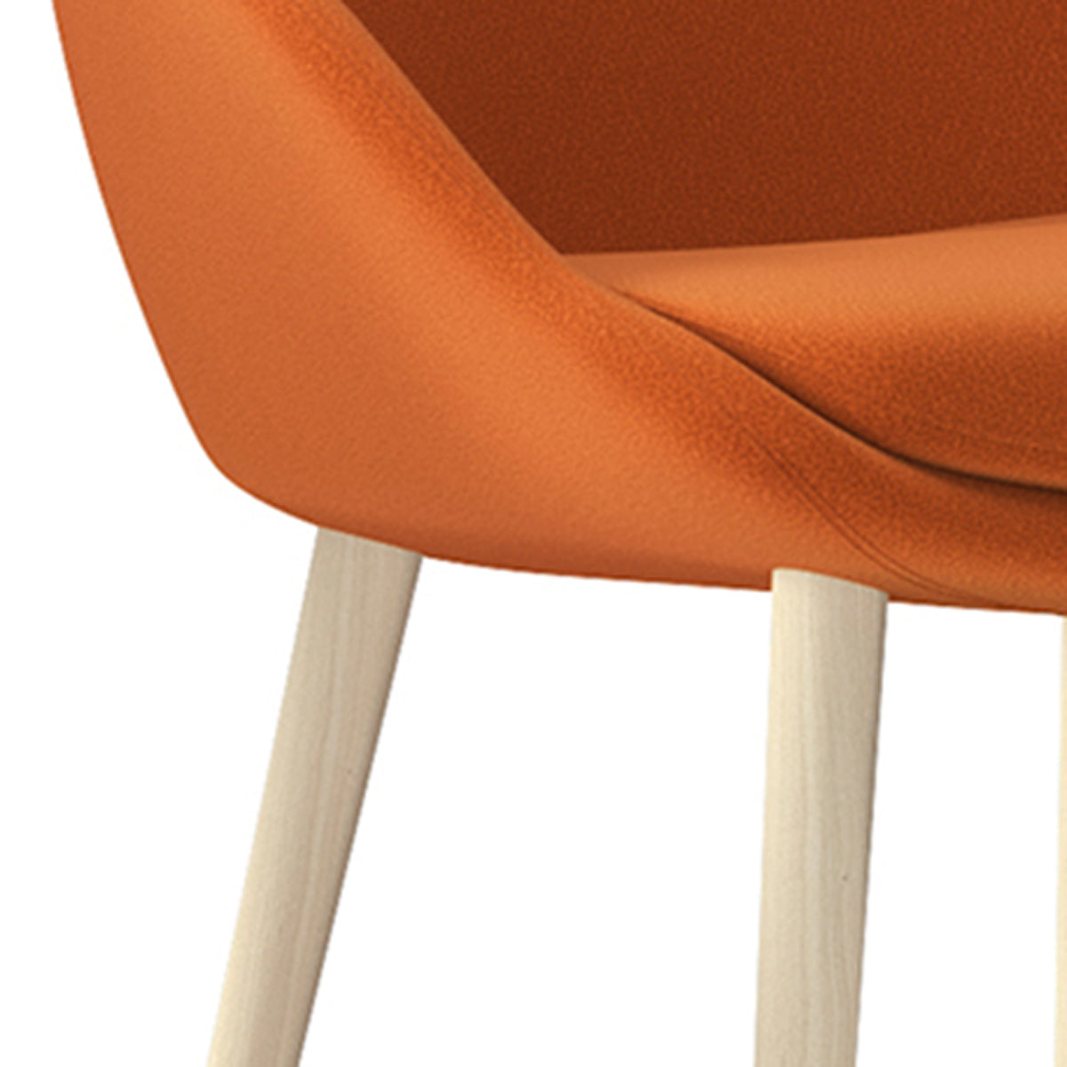 Metropolitan Armchair by Kollektiff, showing closeup view of metropolitan armchair in natural varnished beech wood.