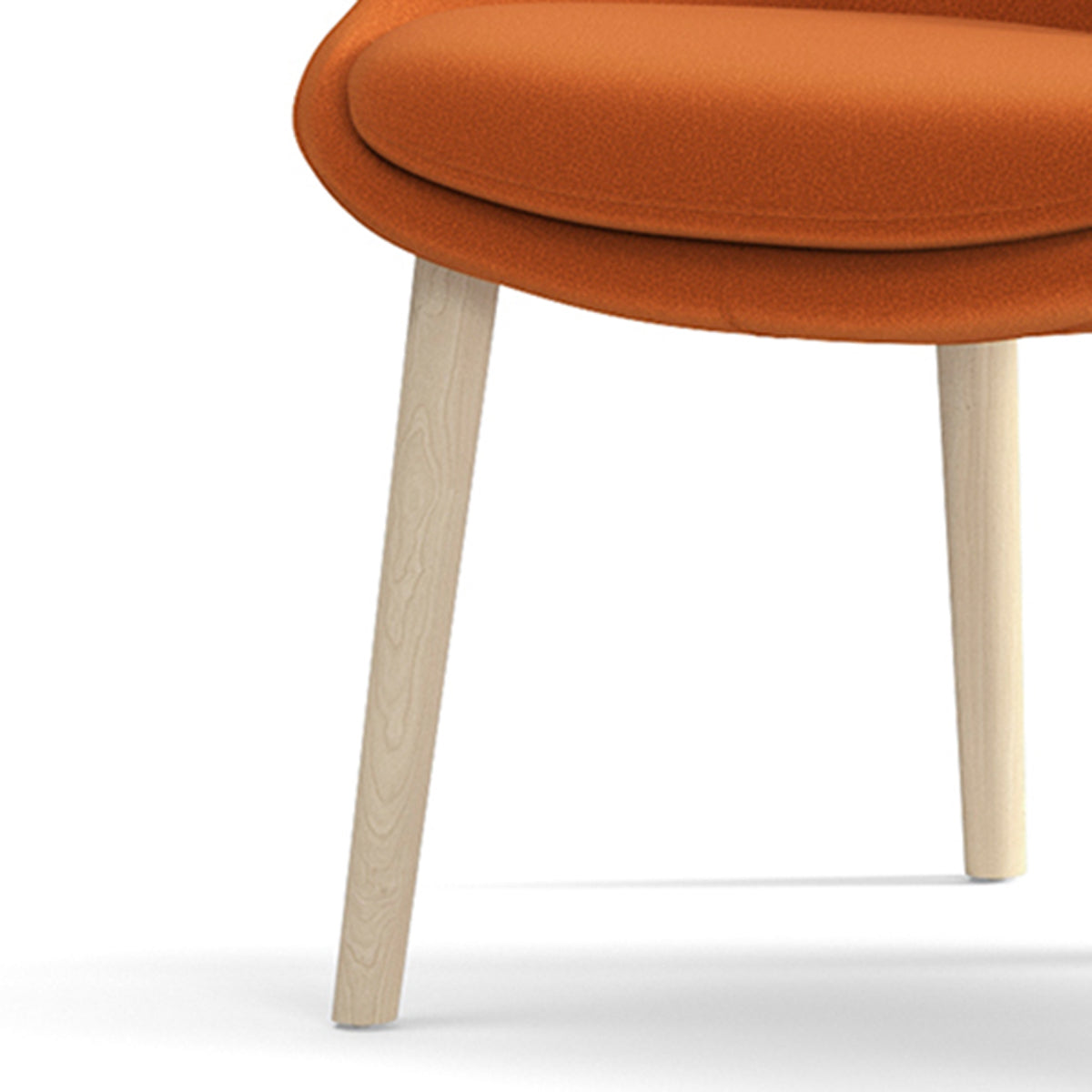Metropolitan Armchair by Kollektiff, showing closeup view of metropolitan armchair in natural varnished beech wood.