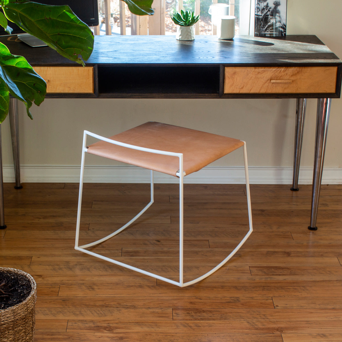 Mia Rocking Stool by Tronk Design, showing mia rocking stool in live shot.