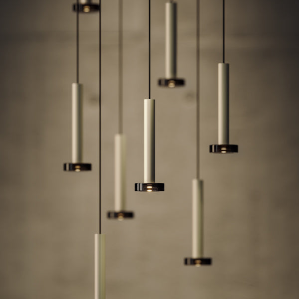 Milana Dimmable Pendant Light by Marset, showing milana dimmable pendant lights in live shot.