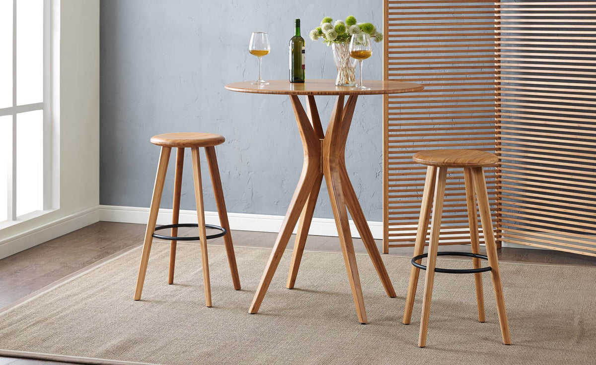 Mimosa Bar Stool by Greenington, showing mimosa bar stools in live shot.