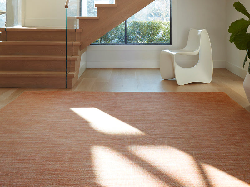 Mini Basketweave Rectangle Large Rug by Chilewich, showing mini basketweave rectangle large rug in live shot.