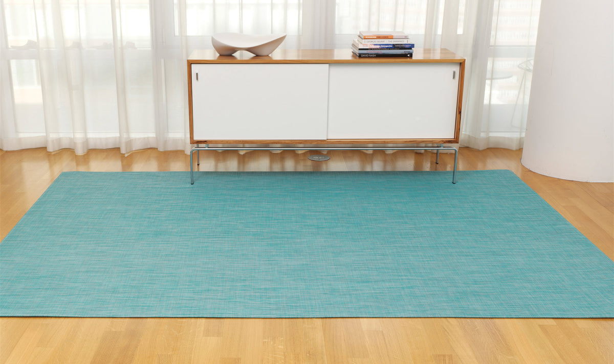 Mini Basketweave Square Large Rug by Chilewich, showing mini basketweave square large rug in live shot.