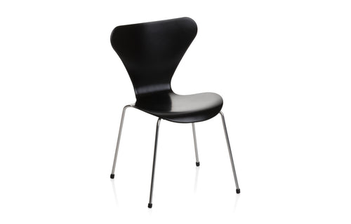Miniature Accessory by Fritz Hansen - Series 7, Black Lacquered Veneer Wood/Chromed Base.