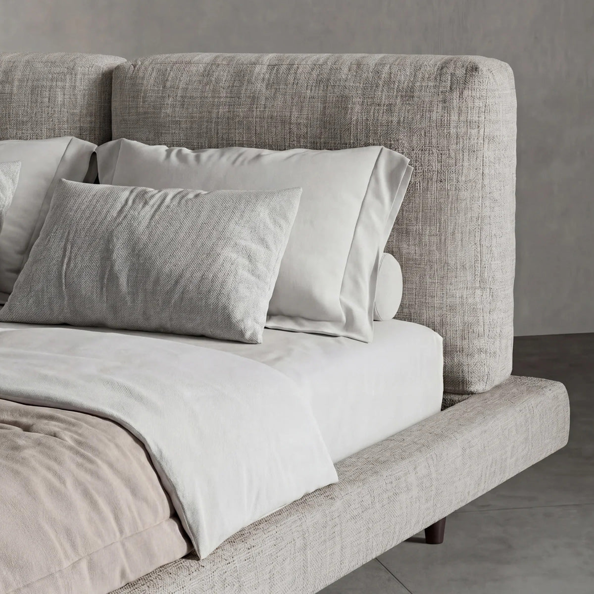 Mirel Bed by Viesso, showing closeup view of mirel bed in live shot.