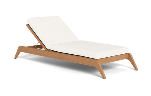 MLB Slatted Sunlounger by Harbour - Natural Teak, Blanco Panama.