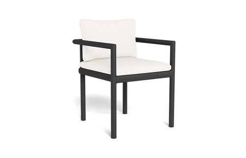 Moab Dining Chair by Harbour - Asteroid Aluminum, Blanco Panama.