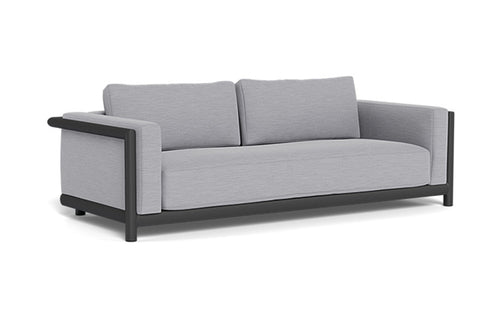 Moab Sofa by Harbour - 2-Seater, Asteroid Aluminum, Cloud Panama.