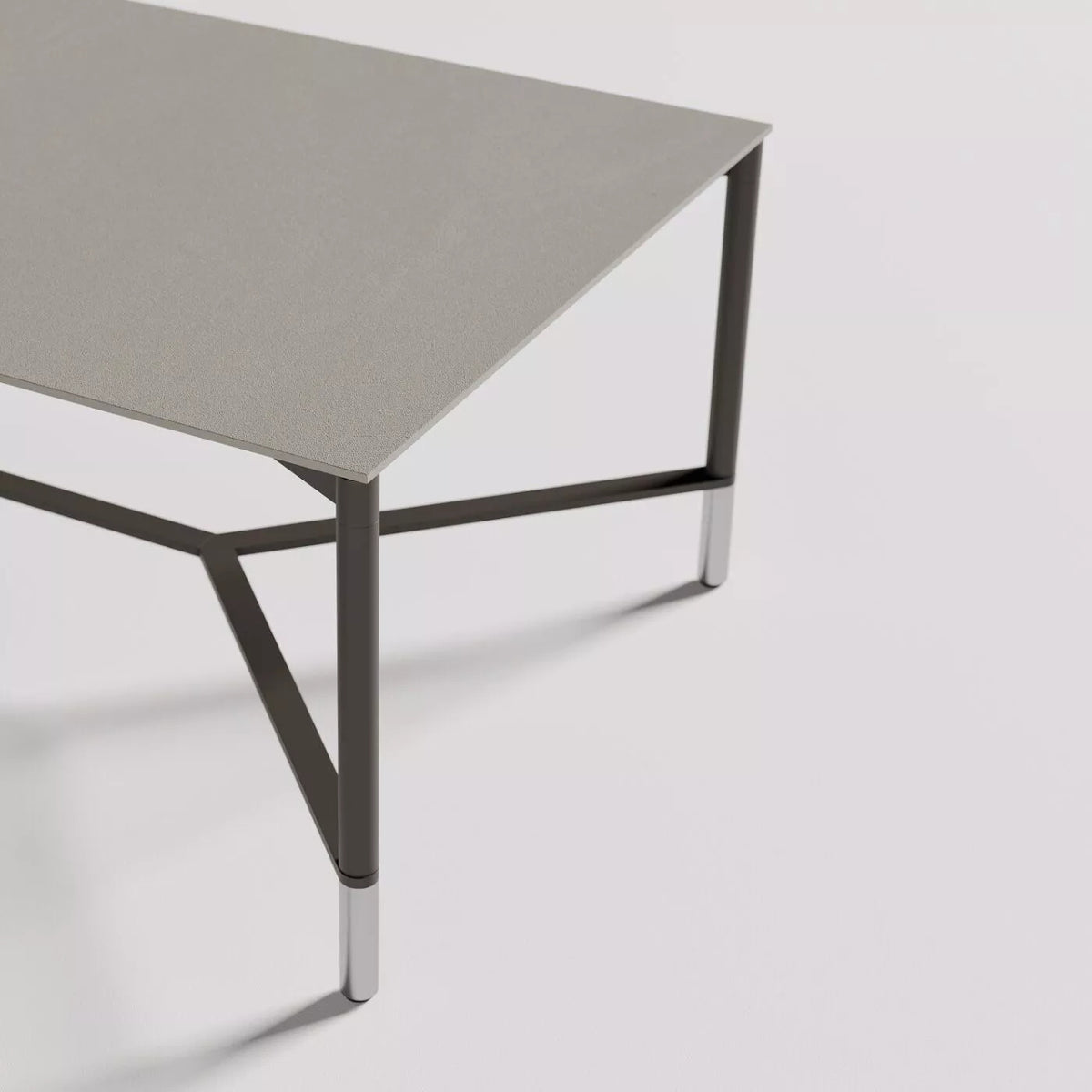 Modest Coffee Table by B&T, showing closeup view of modest coffee table in live shot.