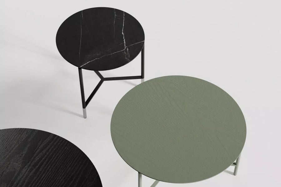 Modest Side Table by B&T, showing modest side table in live shot.