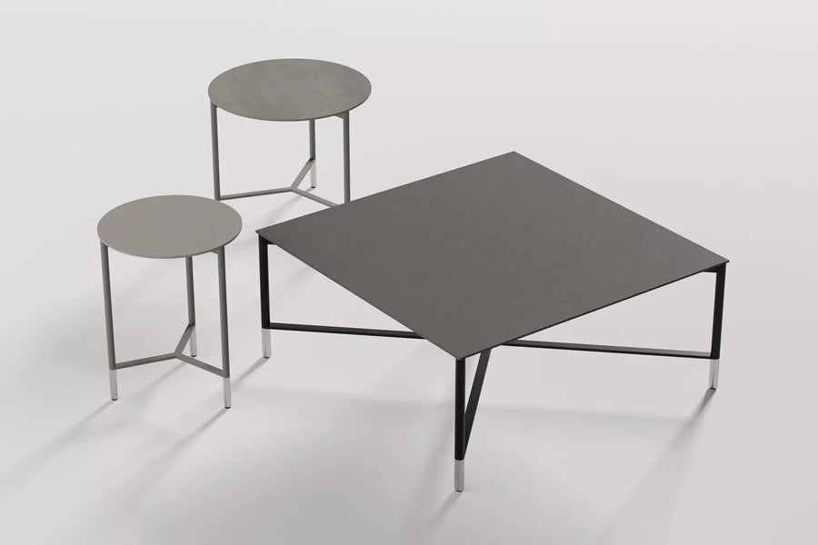 Modest Side Table by B&T, showing modest side tables in live shot.