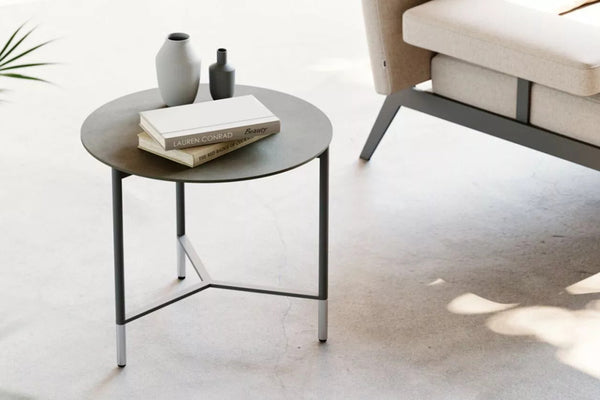 Modest Side Table by B&T, showing modest side table in live shot.