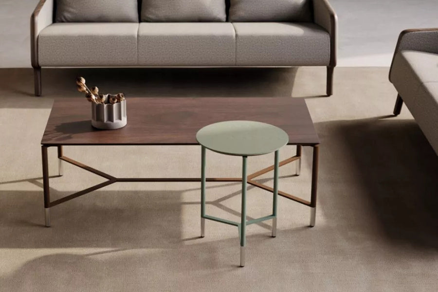 Modest Side Table by B&T, showing modest side table in live shot.