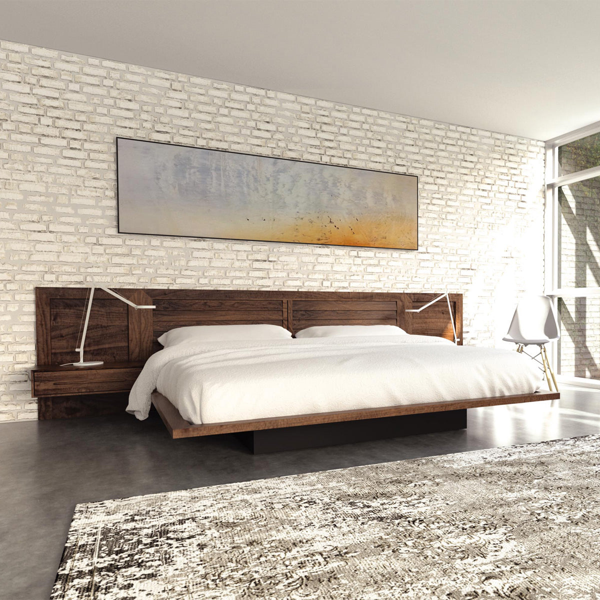 Moduluxe 29"H with Clapboard Headboard Bedroom Collection - Queen by Copeland Furniture, showing moduluxe 29"H with clapboard headboard bedroom collection - queen in live shot.