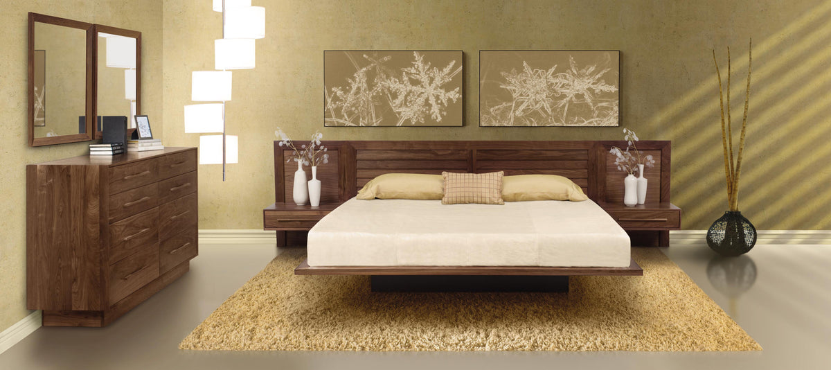 Moduluxe 35"H with Clapboard Headboard Bedroom Collection - King by Copeland Furniture, showing moduluxe 35"h with clapboard headboard bedroom collection - king in live shot.
