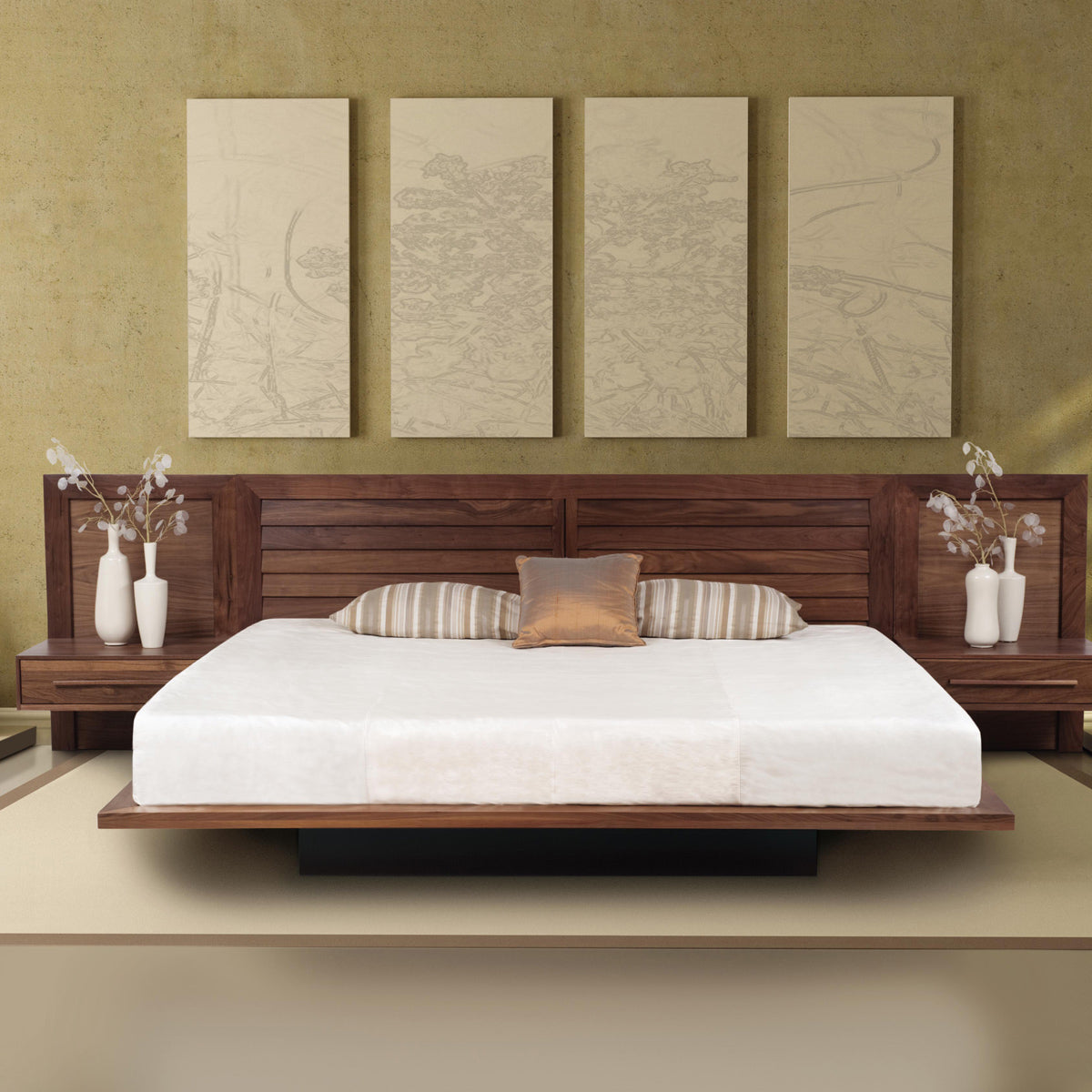 Moduluxe 35"H with Clapboard Headboard Bedroom Collection - King by Copeland Furniture, showing moduluxe 35"h with clapboard headboard bedroom collection - king in live shot.