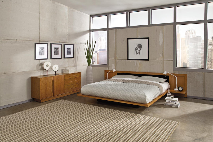 Moduluxe Nightstand by Copeland Furniture, showing moduluxe nightstands in live shot.