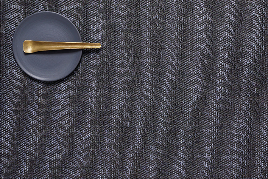 Moire Tabletop Placemat by Chilewich, showing closeup view of moire tabletop placemat in live shot.