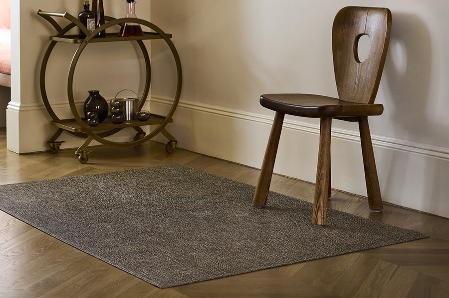 Moire Woven Floor Mat by Chilewich, showing moire woven floor mat in live shot.