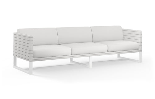 Mono 3-Seater Sofa by Mamagreen - Sand Category A, Pinstripe Sand Twitchell Leisuretex Upholstery, Canvas Sunbrella Category E.
