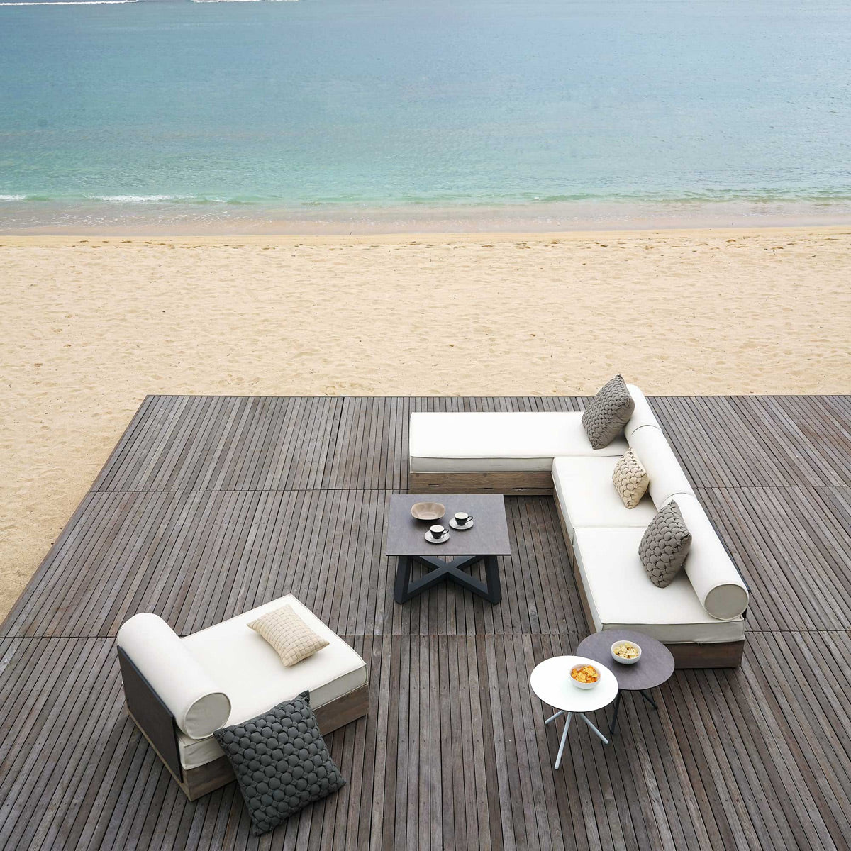 Mono HPL Square Lounge Table by Mamagreen, showing mono hpl square lounge table in live shot.