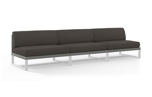 Mono Long Sectional Seat by Mamagreen - Sand Category A, Grey Twitchell Leisuretex Upholstery, Canvas Sunbrella Category E.