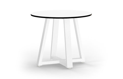 Mono small HPL Lounge Table by Mamagreen - White Sand Aluminum, Alpes White HPL.