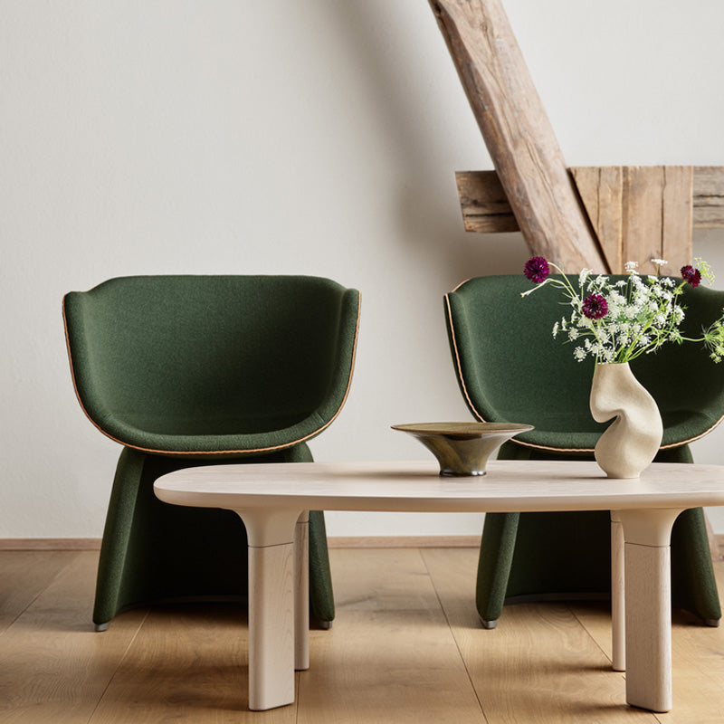 Monolit Lounge Chair by Fritz Hansen, showing monolit lounge chair in live shot.