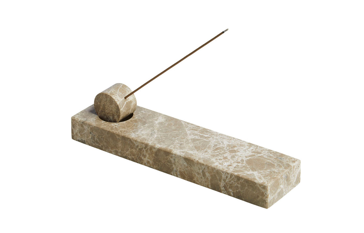 Monolith Incense Holder by Woud, showing front view of monolith incense holder.