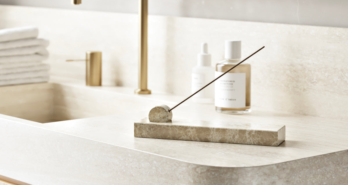 Monolith Incense Holder by Woud, showing monolith incense holder in live shot.