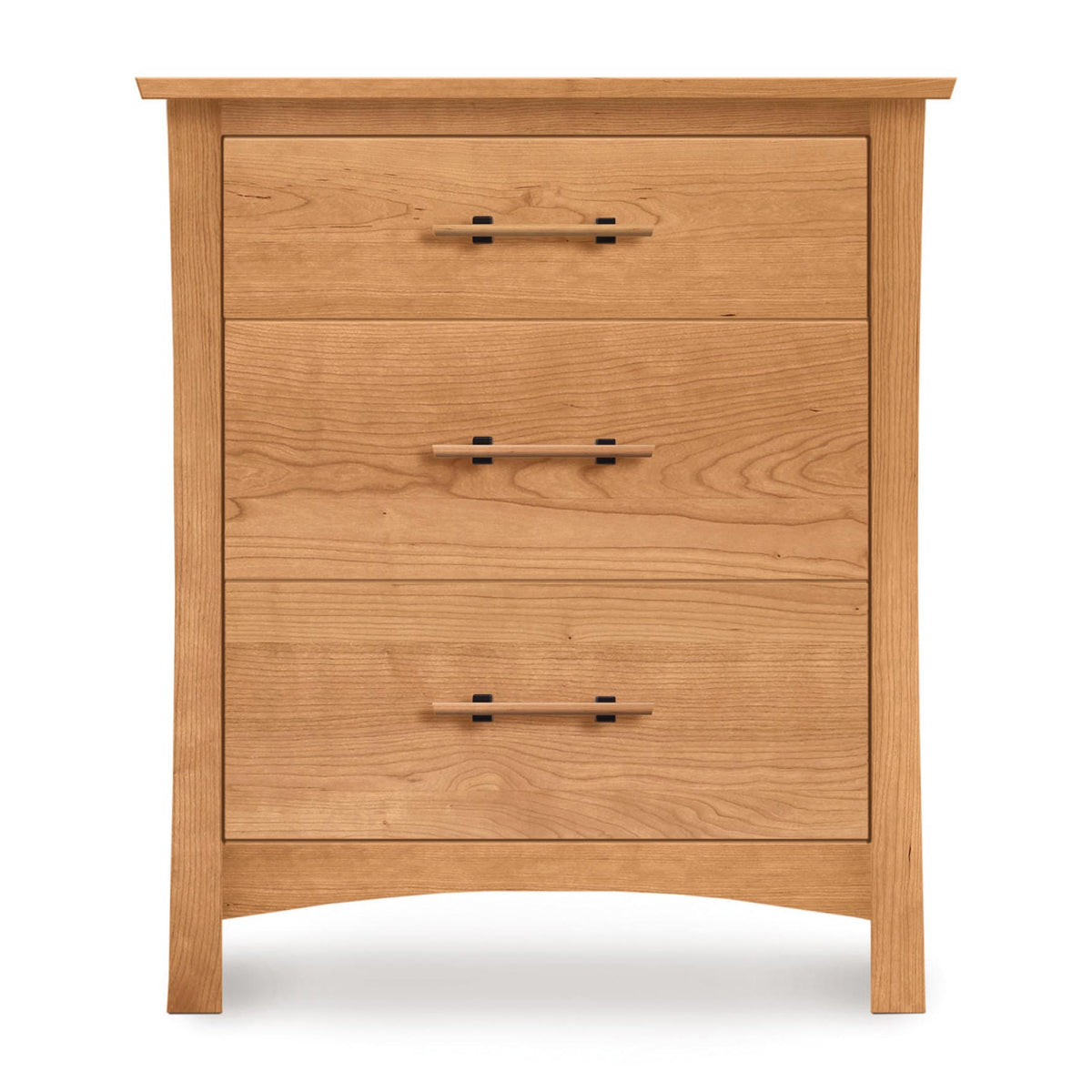 Monterey Dresser by Copeland Furniture, showing front view of monterey dresser in 3 drawers/natural cherry.