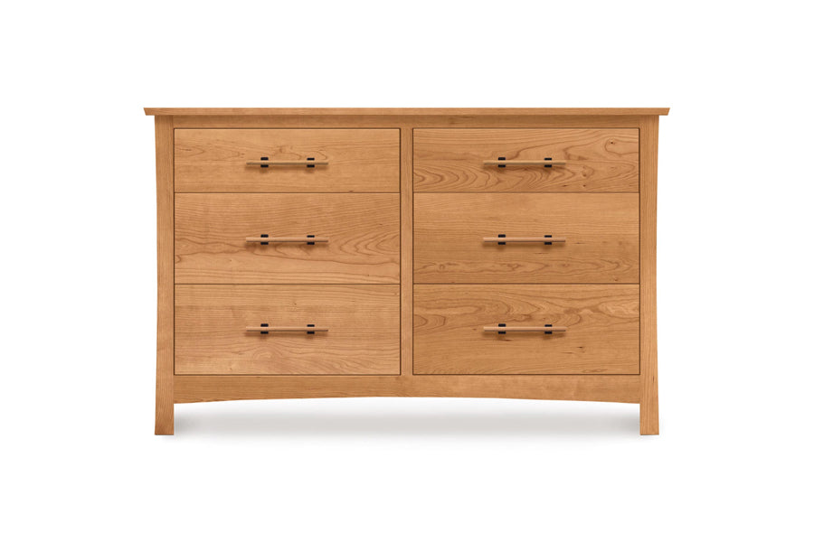 Monterey Dresser by Copeland Furniture, showing front view of monterey dresser in 6 drawers/natural cherry.