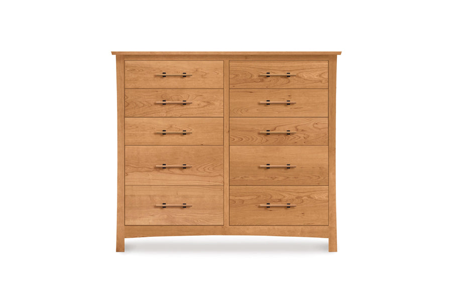 Monterey Dresser by Copeland Furniture, showing front view of monterey dresser in 10 drawers/natural cherry.