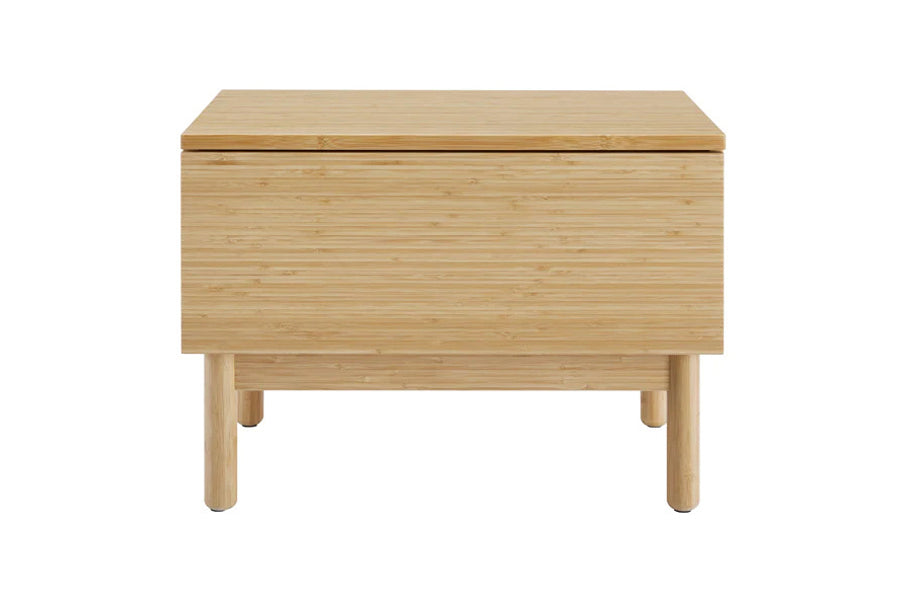 Monterey Nightstand by Greenington, showing front view of monterey nightstand in wheat bamboo wood.