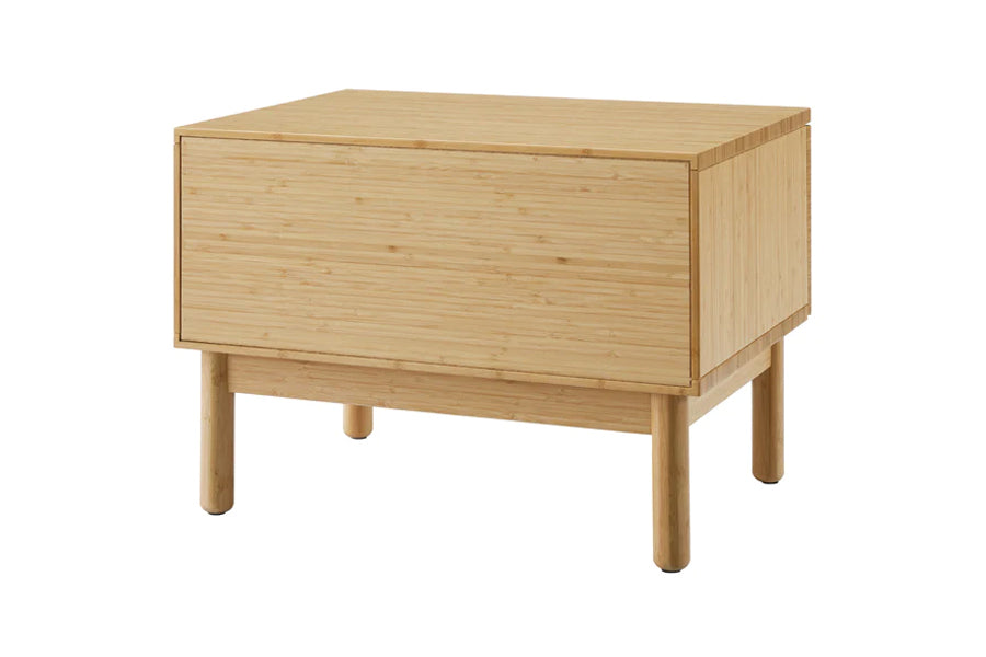 Monterey Nightstand by Greenington, showing back view of monterey nightstand in wheat bamboo wood.