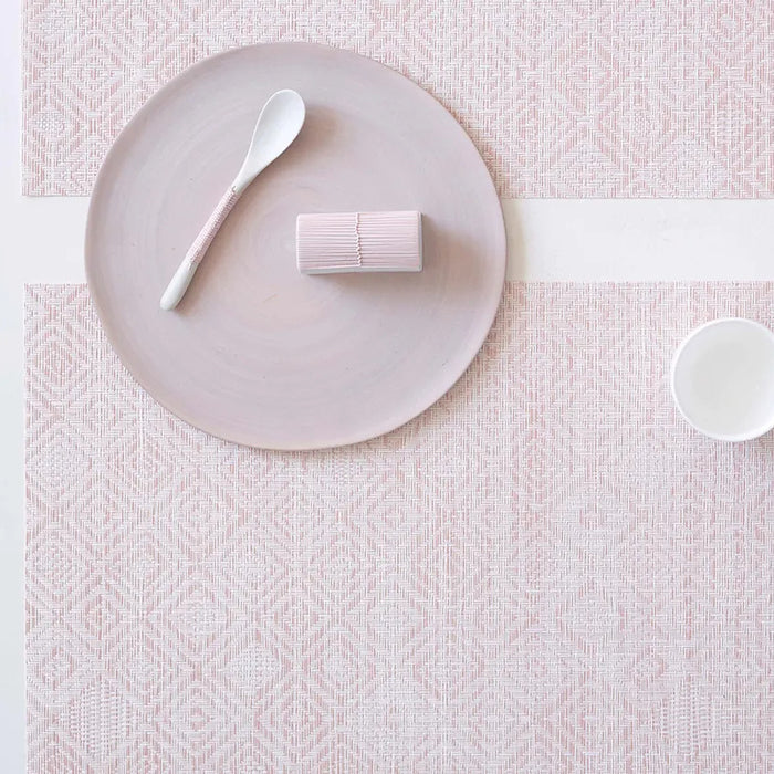 Mosaic Tabletop by Chilewich, showing closeup view of mosaic tabletops in live shot.