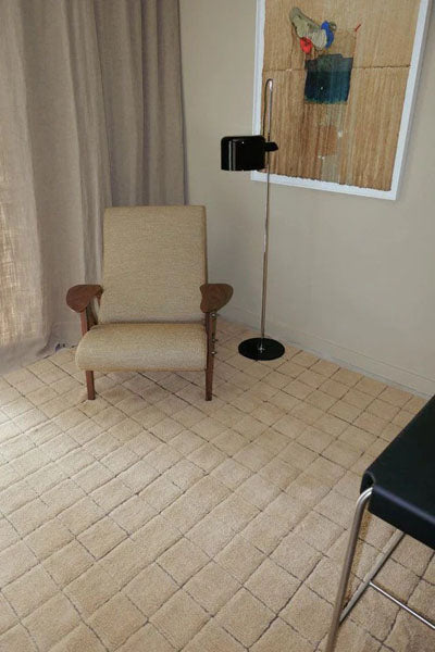 Mosaic Woolable Runner Rug by Lorena Canals, showing mosaic woolable runner rug in live shot.
