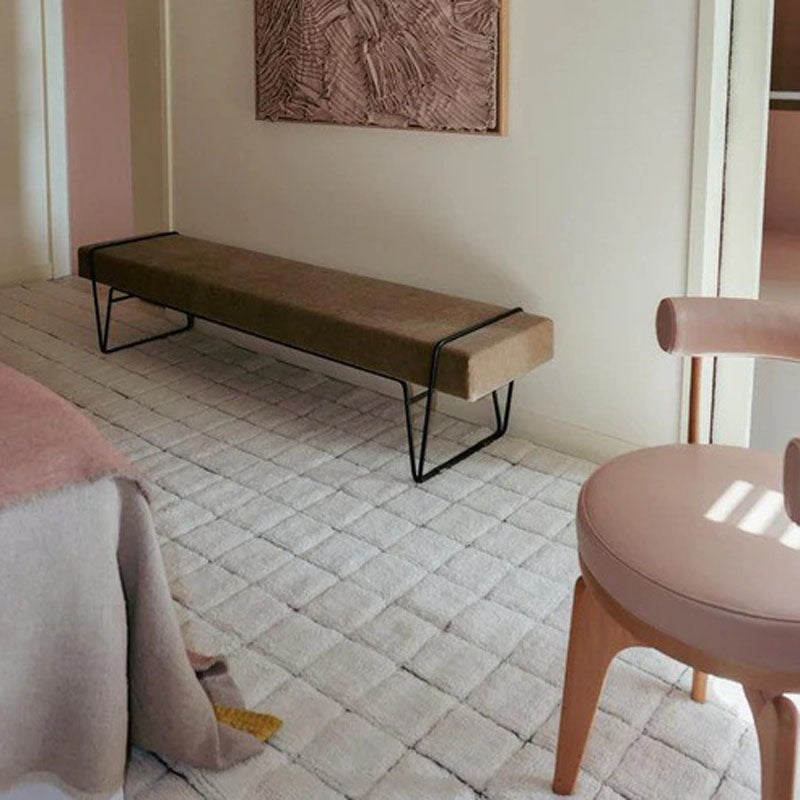Mosaic Woolable Runner Rug by Lorena Canals, showing mosaic woolable runner rug in live shot.