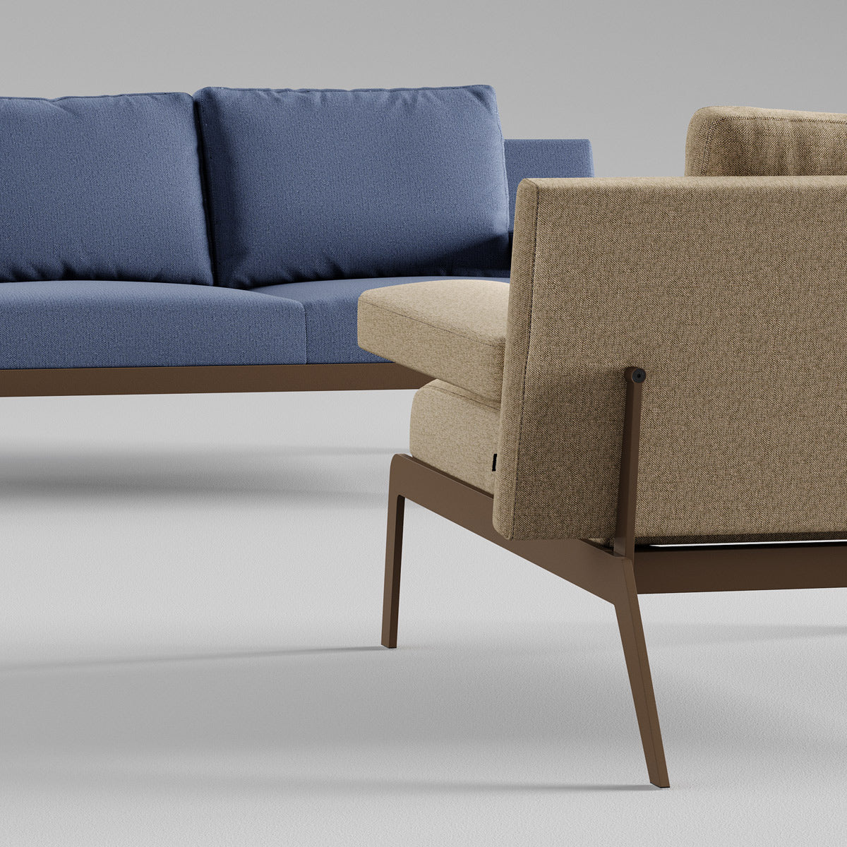 Most Lounge Chair by B&T, showing closeup view of most lounge chair in live sot.